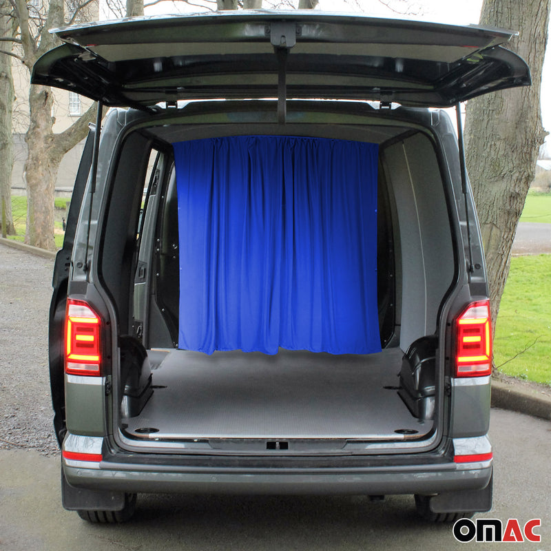 Rideaux De Séparation de Cabine pour Opel Vivaro L2 Bleu Foncé Tissu