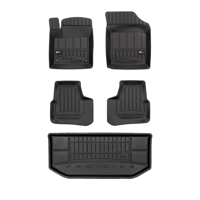 Kit Tapis de Sol et Coffre pour VW Up 2011-2016 TPE Noir