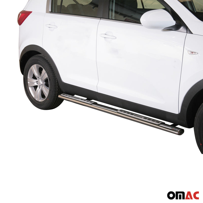 Marchepieds Latéraux pour Kia Sportage 2010-2015 Acier Inoxy Argent