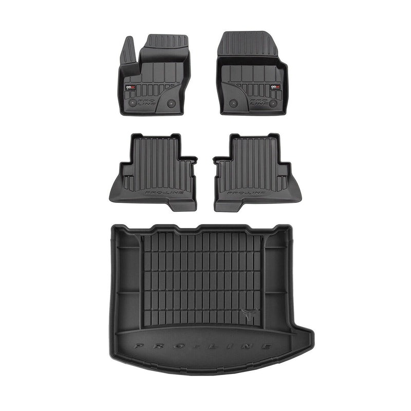 Kit Tapis de Sol et Coffre pour Ford Kuga 2013-2019 TPE Noir