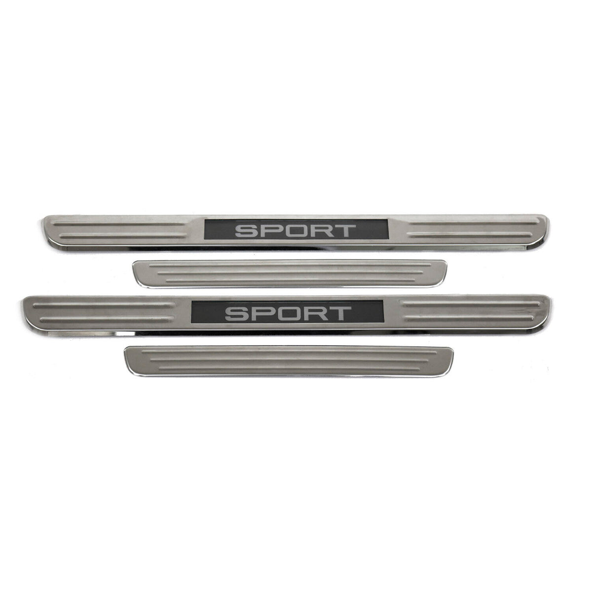 Seuils de porte pour VW Passat B8 2015-2021 Sport 4 pcs en acier inox chromé LED