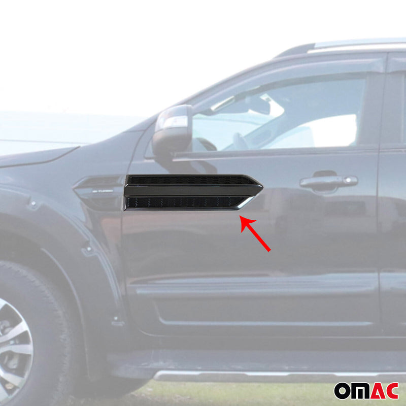 Barres de protection décoration latérales pour Ford Ranger 2011-2019 ABS Noir 2x