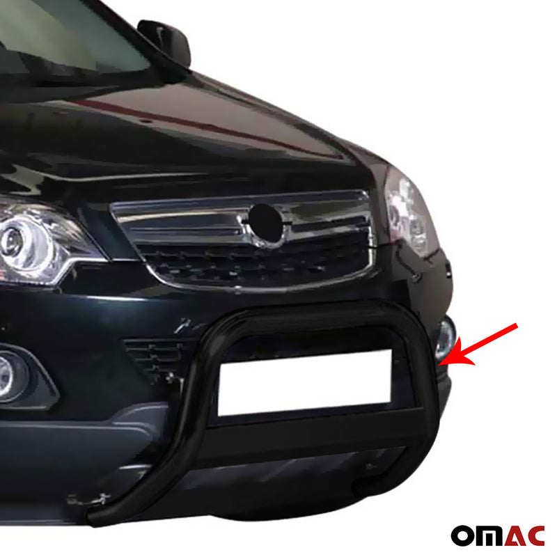 Pare-buffle Avant pour Opel Antara 2011-2015 63 mm en Acier Noir