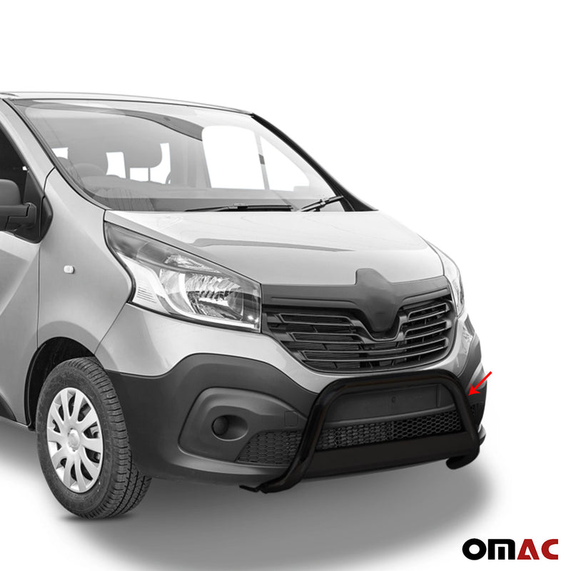 Pare-buffle Avant pour Renault Trafic 2014-2019 63 mm en Acier Noir