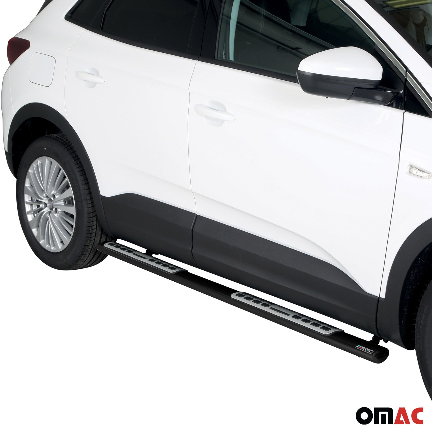 Marchepieds Latéraux pour Opel Grandland X 2017-2024 Acier Inoxydable Noir