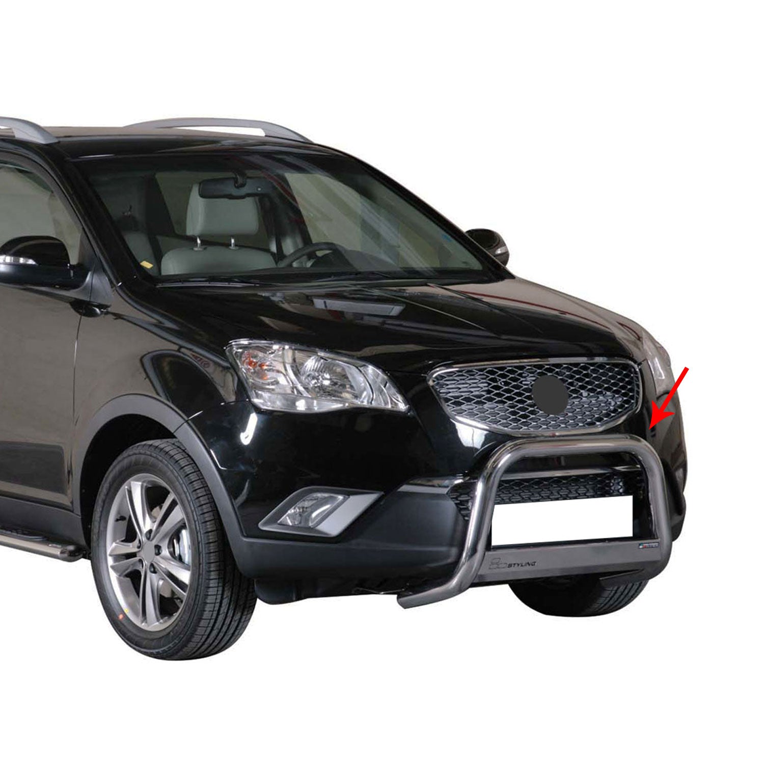 Pare-buffle Avant pour SsangYong Korando 2011-2019 63 mm en Acier Gris