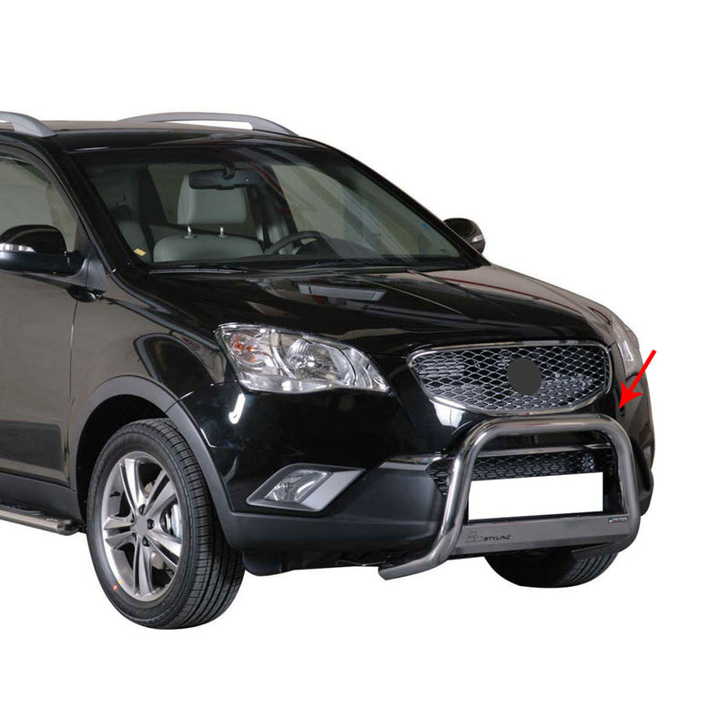 Pare-buffle Avant pour SsangYong Korando 2011-2019 63 mm en Acier Gris