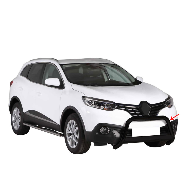 Pare-buffle Avant pour Renault Kadjar 2015-2018 63 mm en Acier Noir