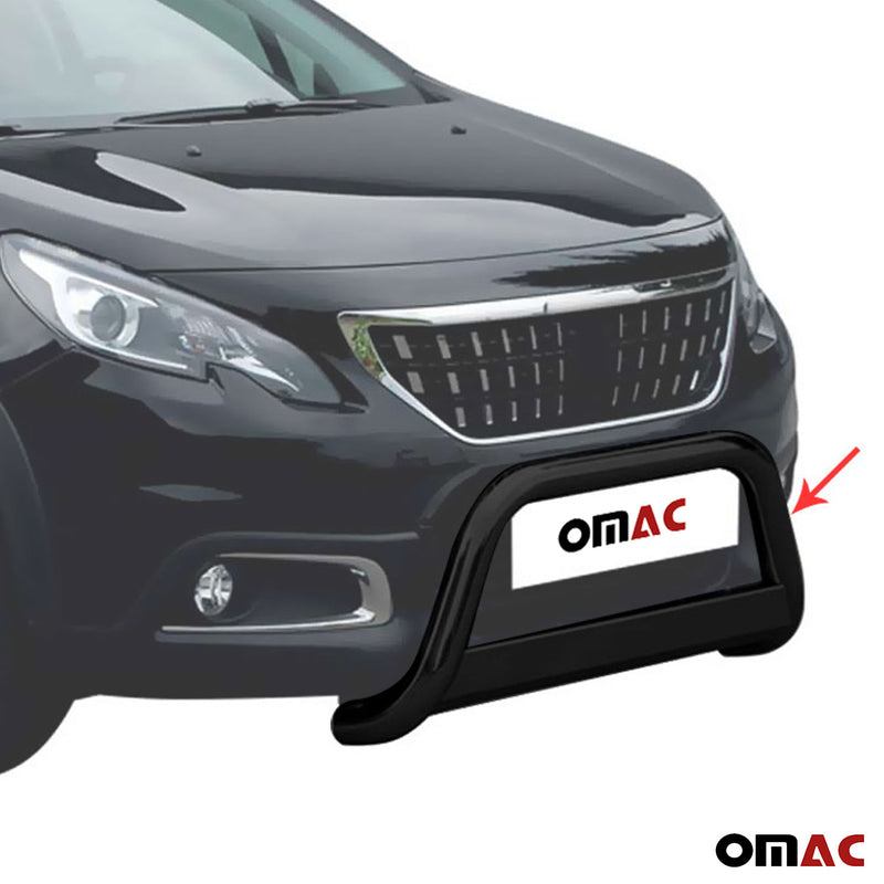 Pare-buffle Avant pour Peugeot 2008 2016-2019 63 mm en Acier Noir