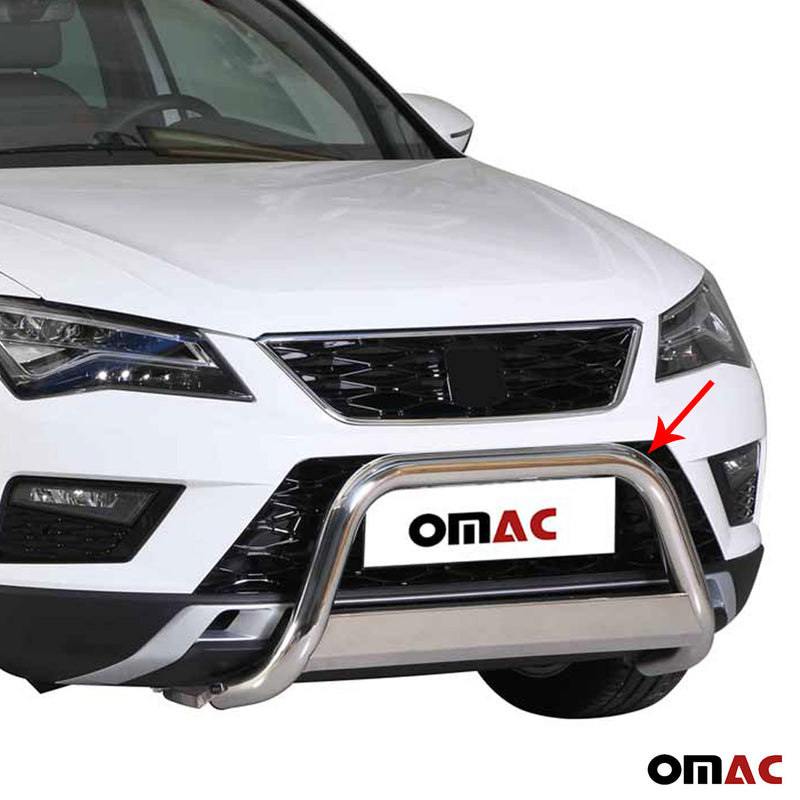 Pare-buffle Avant pour Seat Ateca 2016-2020 63 mm en Acier Gris