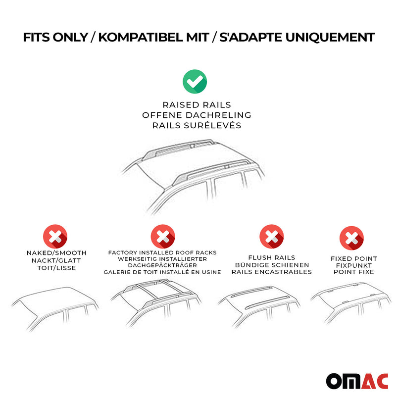 Barres de toit Transversales pour Skoda Octavia Break 2012-2019 Fer Noir