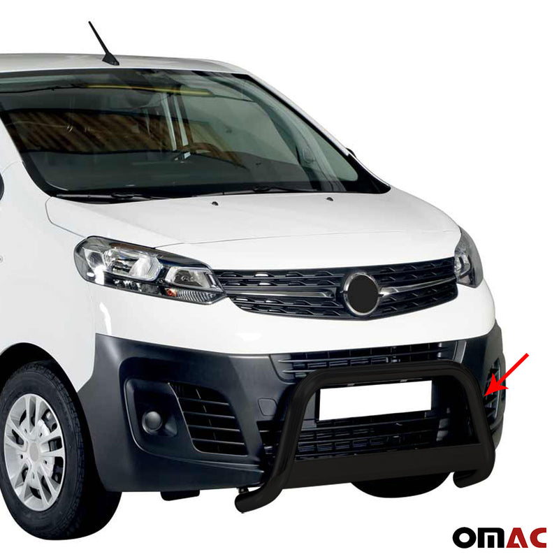 Pare-buffle Avant pour Opel Vivaro 2019-2024 63 mm en Acier Noir