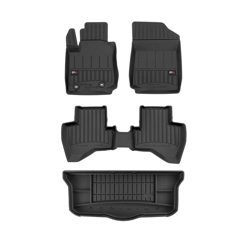 Kit Tapis de Sol et Coffre pour Toyota Aygo 2014-2022 TPE Noir