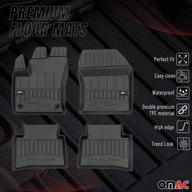 OMAC Tapis de sol en caoutchouc pour Toyota Prius PHV Prime 2015-23 Noir Premium