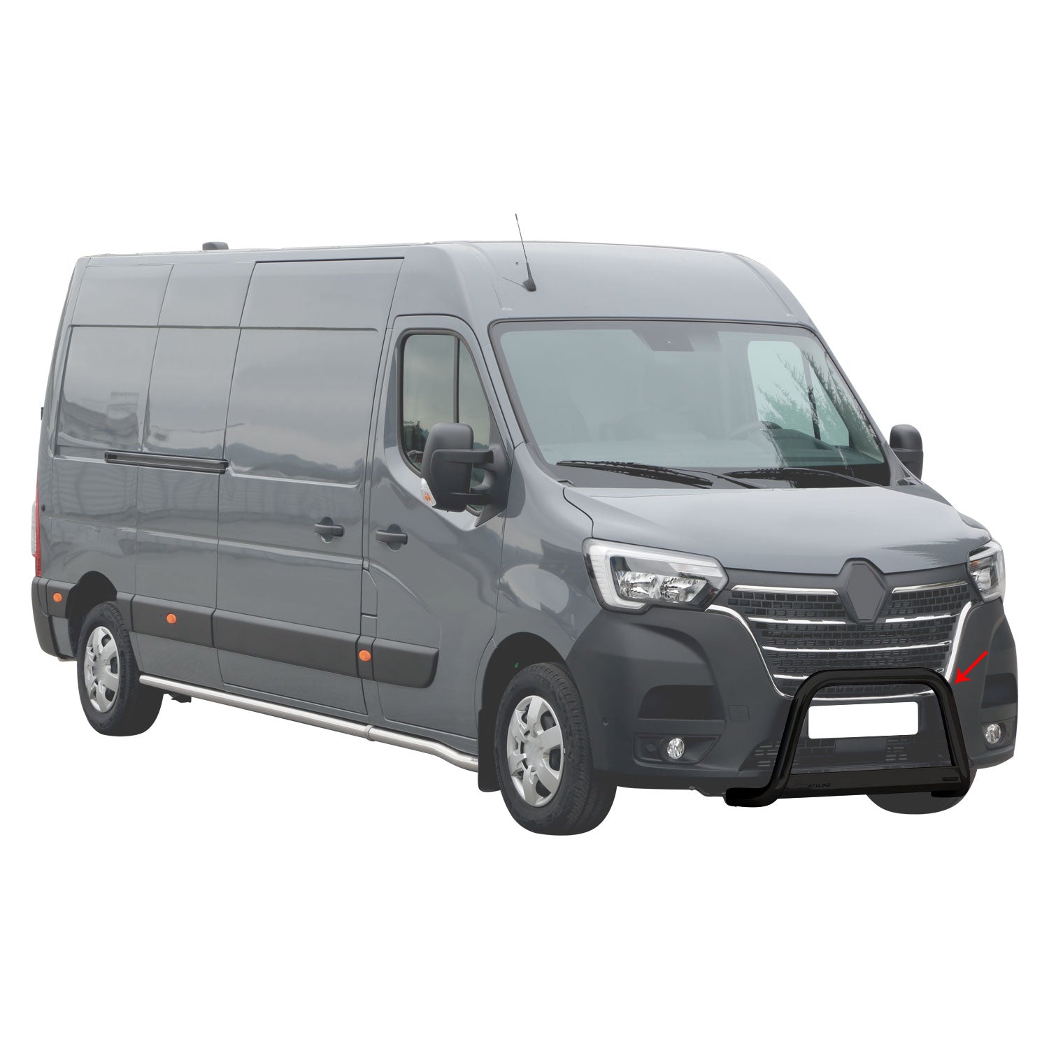 Pare-buffle Avant pour Renault Master 2019-2023 63 mm en Acier Noir