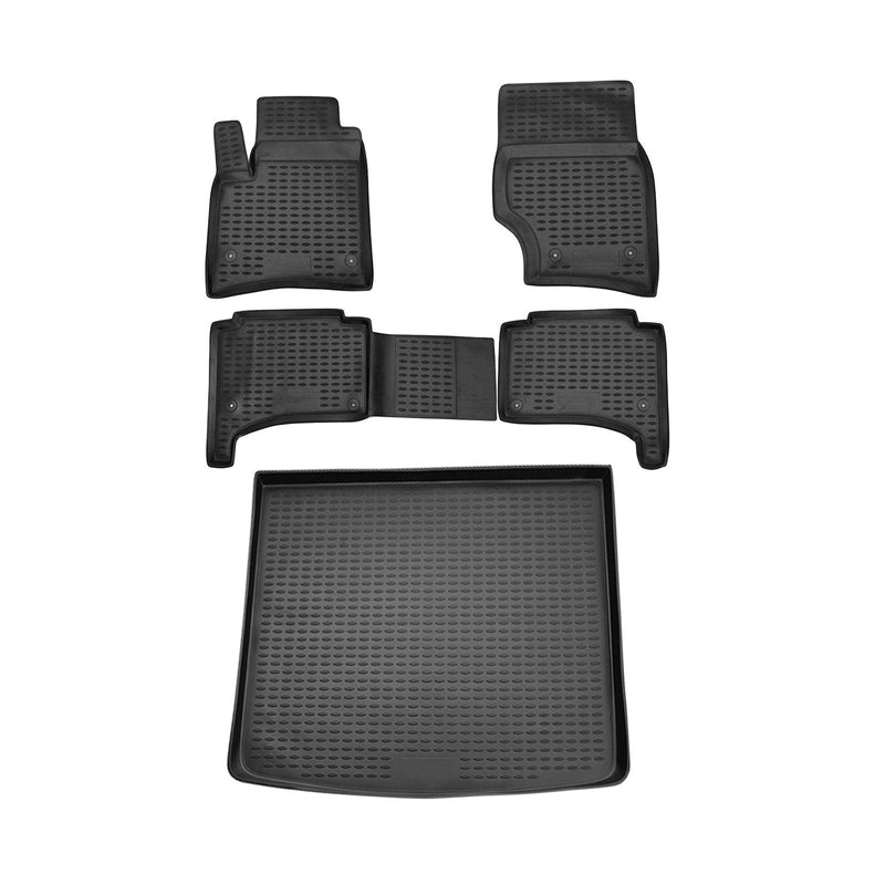 Kit Tapis de sol et coffre pour VW Touareg 2003-2010 en Caoutchouc TPE Noir