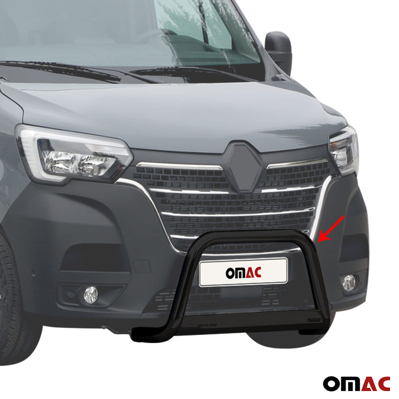 Pare-buffle Avant pour Renault Master 2019-2024 63 mm en Acier Noir