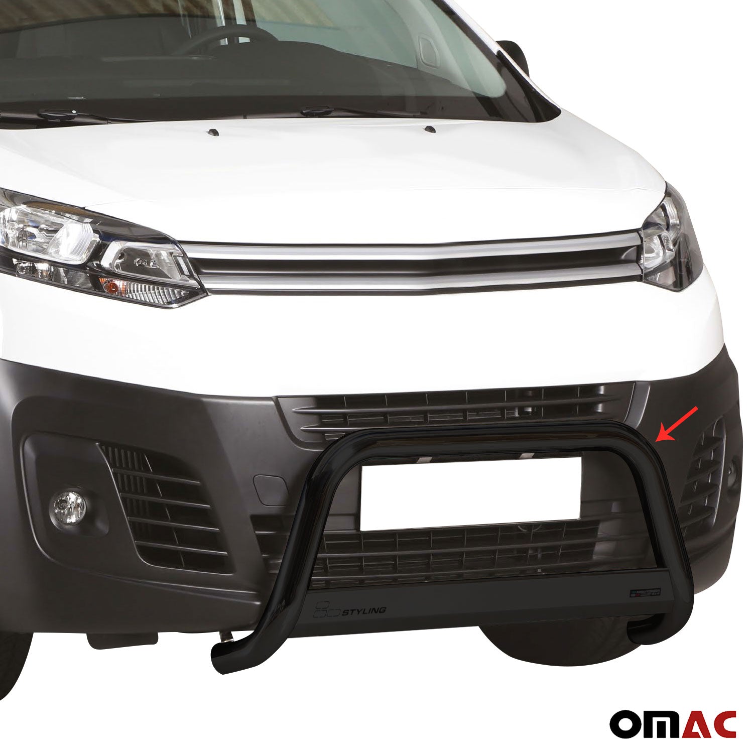 Pare-buffle Avant pour Citroen Jumpy SpaceTourer 2016-2026 63 mm en Acier Noir