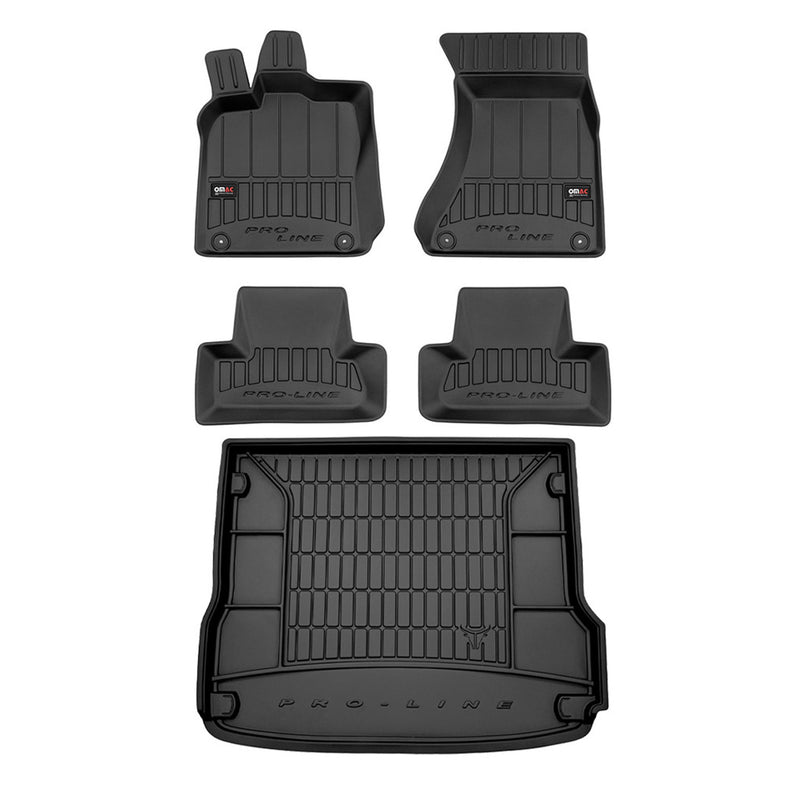 Kit Tapis de Sol et Coffre pour Audi Q5 2008-2017 TPE Noir