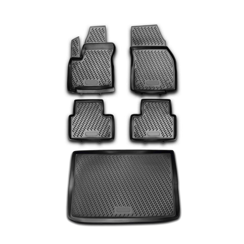 Kit Tapis de sol et coffre pour Opel Meriva B 2010-2017 en Caoutchouc TPE Noir