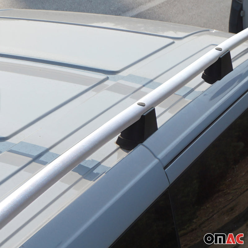 Barres de toit longitudinales pour VW Caddy 2015-2020 Long Aluminium Gris