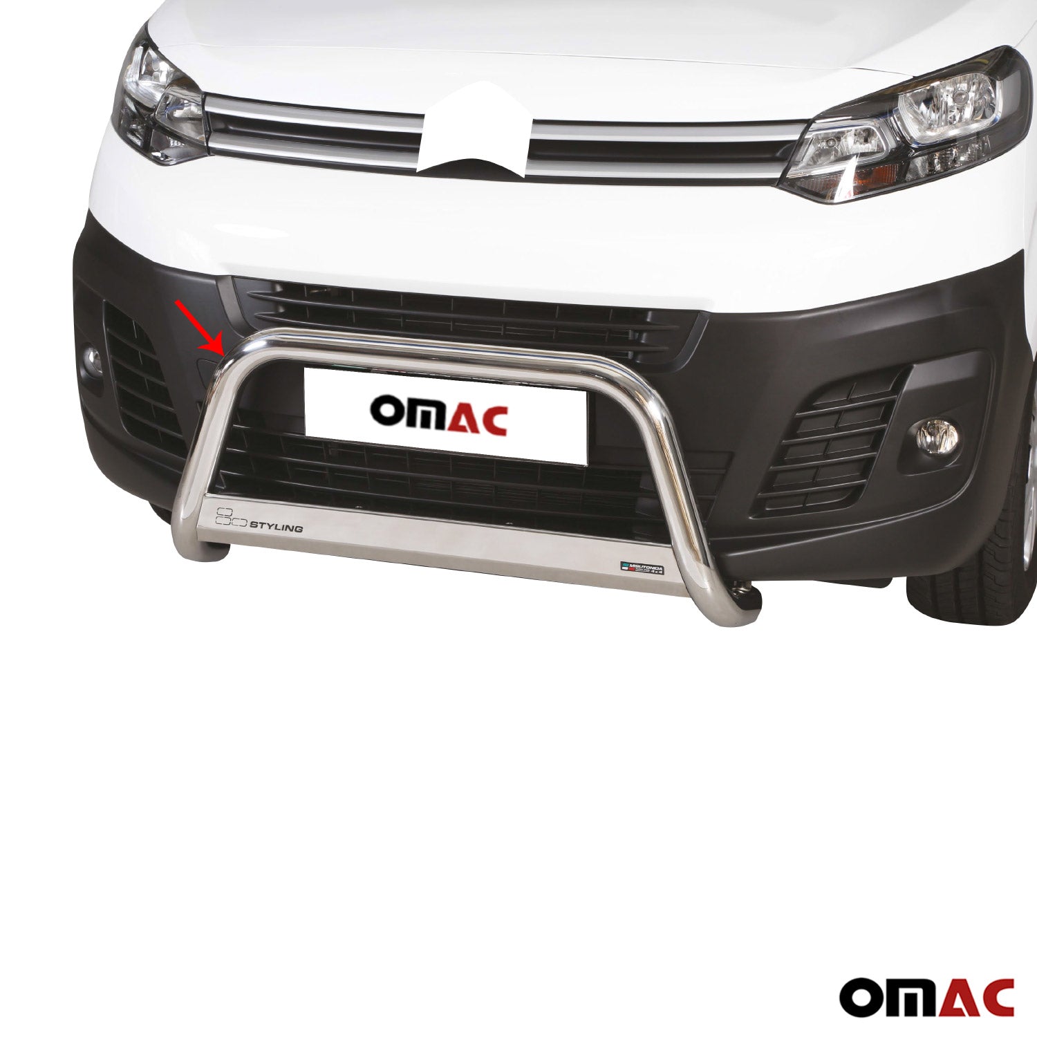 Pare-buffle Avant pour Citroen Jumpy SpaceTourer 2016-2026 63 mm en Acier Gris