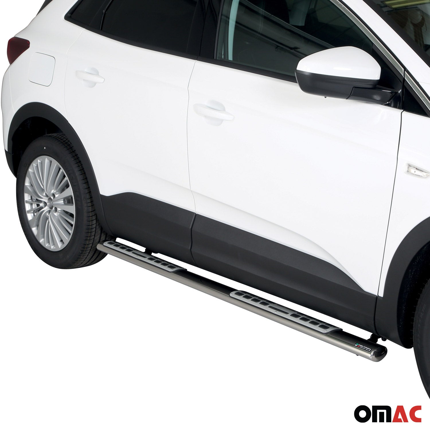 Marchepieds Latéraux pour Opel Grandland X 2017-2024 Acier Inoxydable Argent