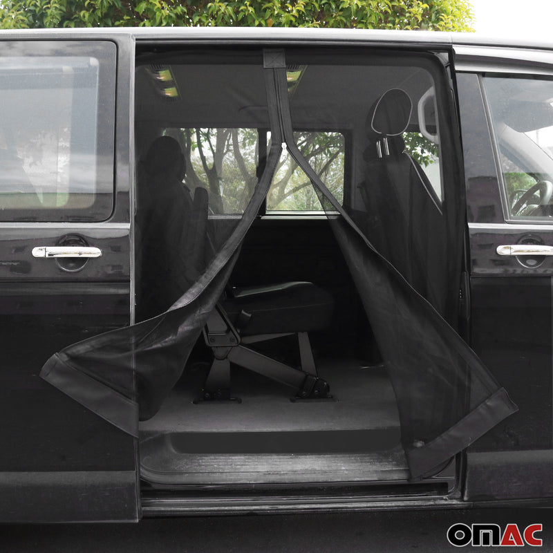 Moustiquaire avec Porte Coulissante Magnétique - pour Fiat Ducato 2006-2024 Noir