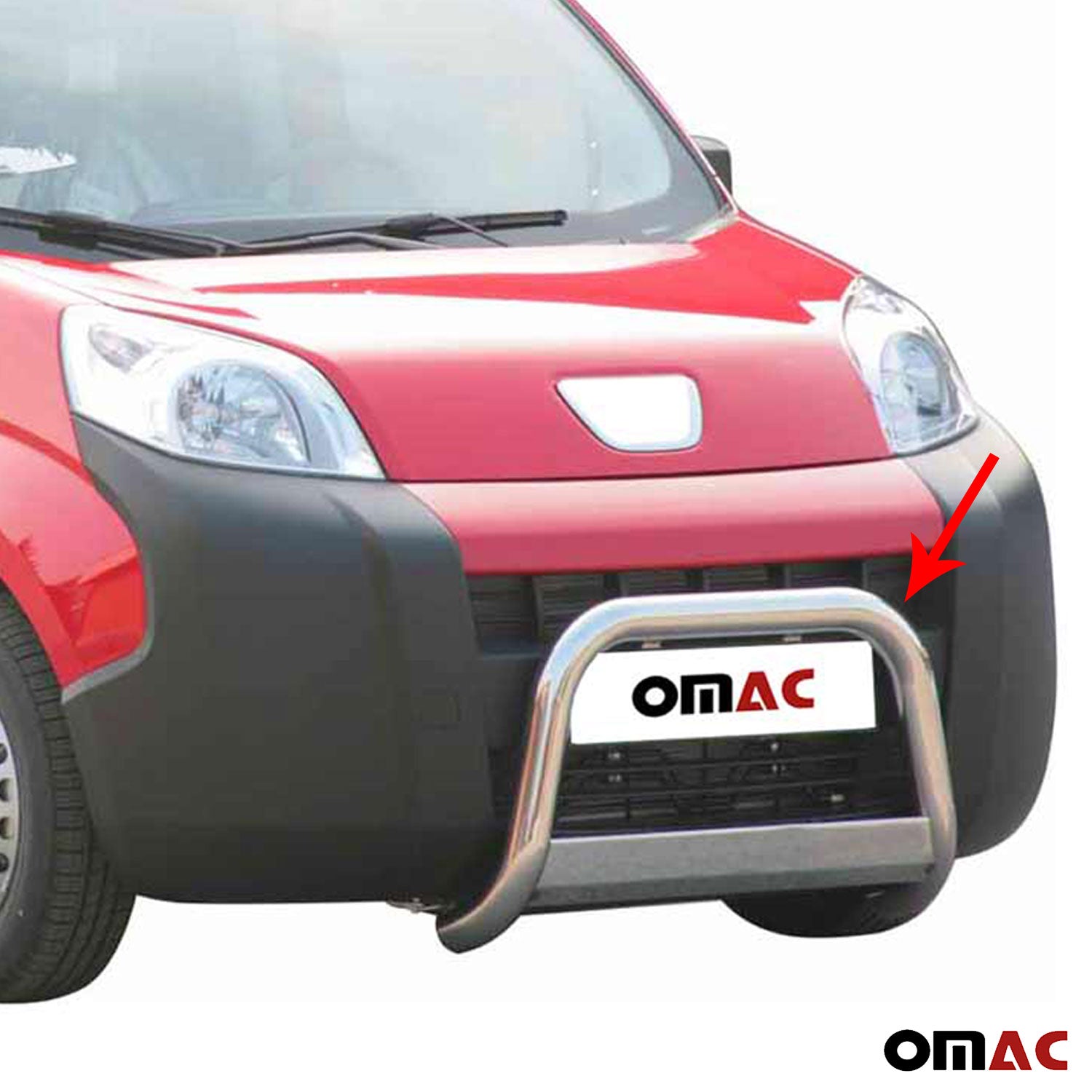 Pare-buffle Avant pour Peugeot Bipper 2008-2016 63 mm en Acier Gris
