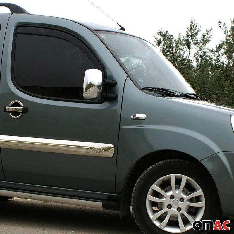 Coques de Rétroviseurs pour Fiat Doblo 2000-2010 ABS Chromé Foncé 2x