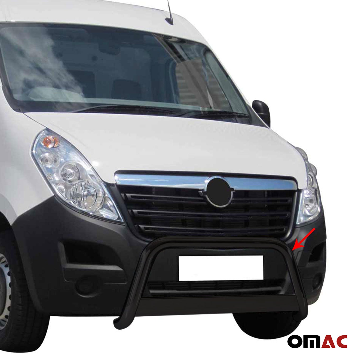 Pare-buffle Avant pour Opel Movano 2010-2021 63 mm en Acier Noir