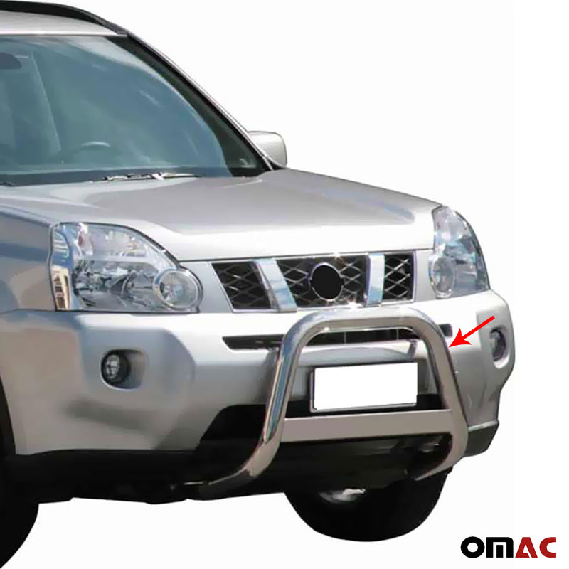 Pare-buffle Avant pour Nissan X-Trail 2007-2010 63 mm en Acier Gris