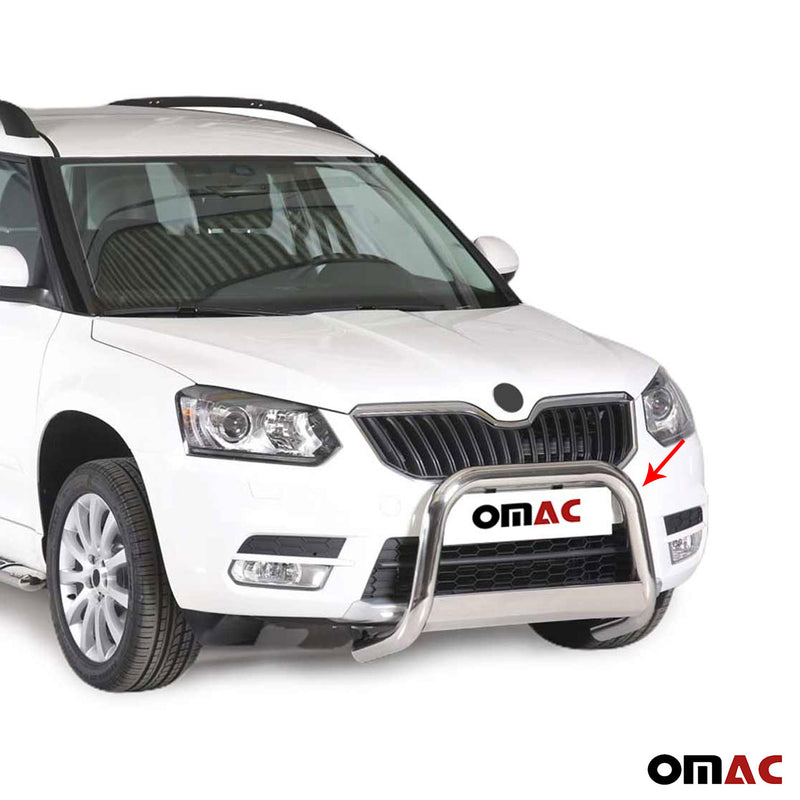 Pare-buffle Avant pour Skoda Yeti 2014-2017 63 mm en Acier Gris