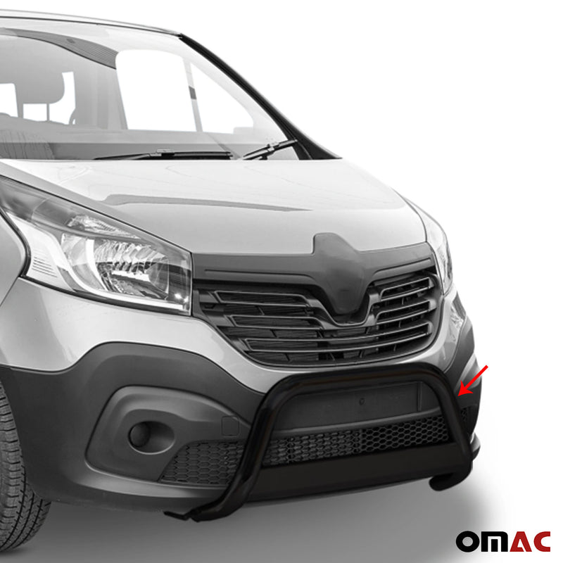 Pare-buffle Avant pour Renault Trafic 2014-2019 63 mm en Acier Noir