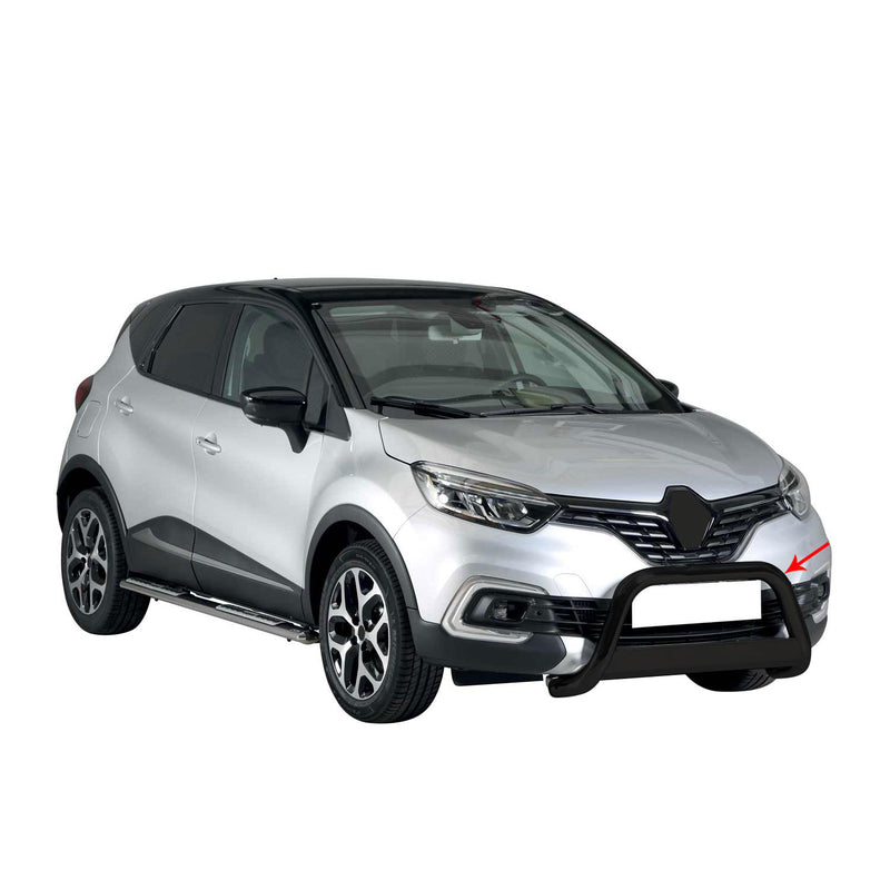 Pare-buffle Avant pour Renault Captur 2017-2019 63 mm en Acier Noir