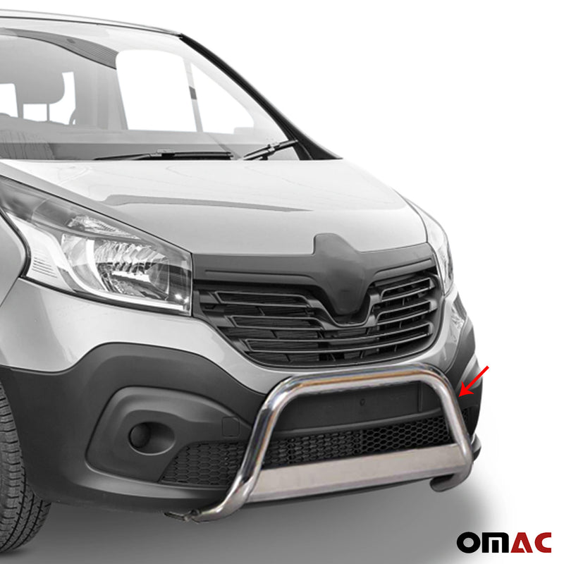 Pare-buffle Avant pour Renault Trafic 2014-2019 63 mm en Acier Gris