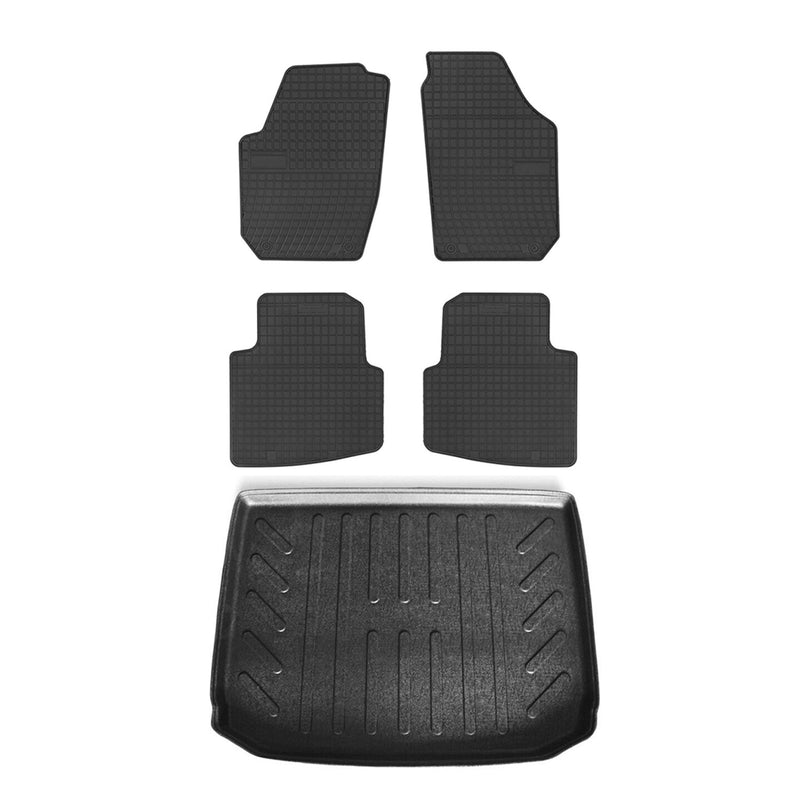 Kit Tapis de sol et coffre pour Skoda Roomster 2006-2015 TPE Noir