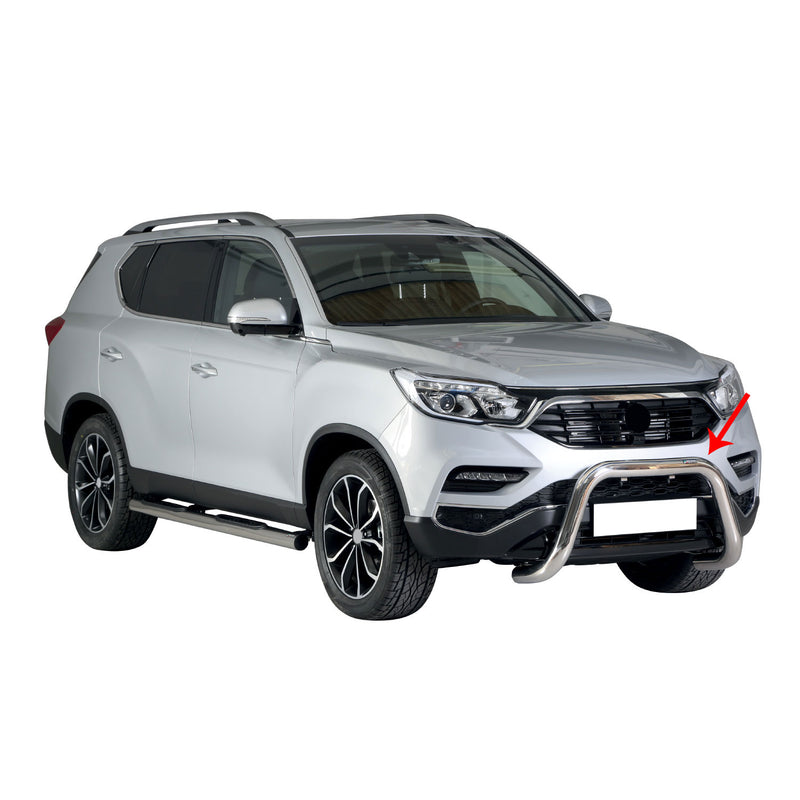 Pare-buffle Avant pour SsangYong Musso 2018-2024 76 mm en Acier Gris