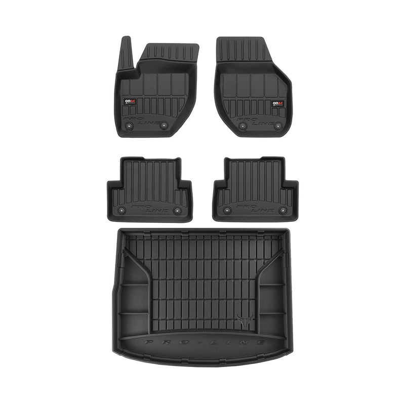 Kit Tapis de Sol et Coffre pour Volvo V40 2012-2019 TPE Noir