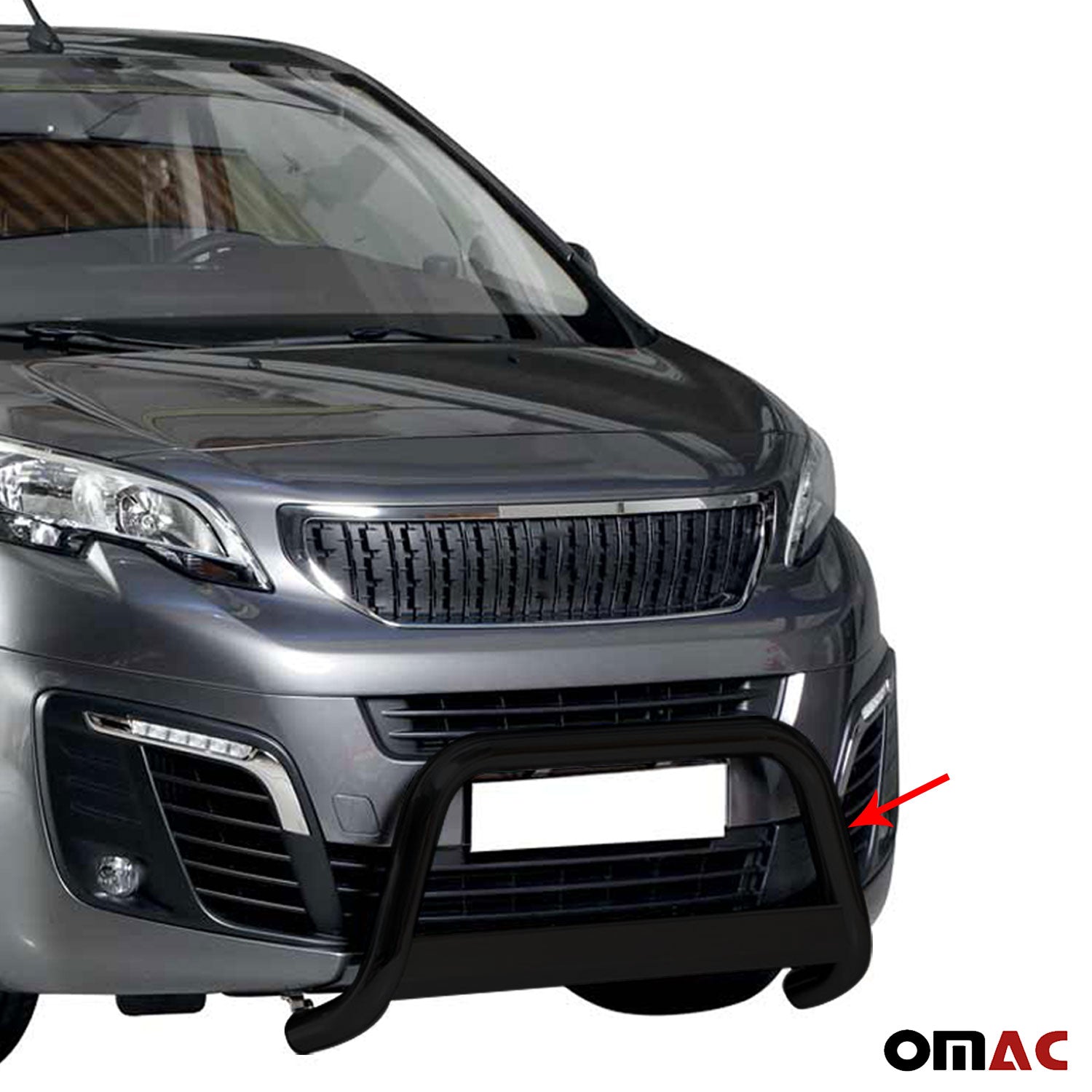 Pare-buffle Avant pour Peugeot Expert Traveller 2016-2026 63 mm en Acier Noir