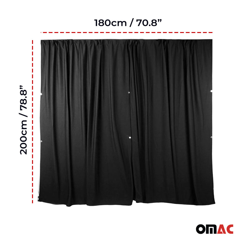 Rideaux De Porte Hayon Pour Citroen Jumper H3 Protection Solaire Noir