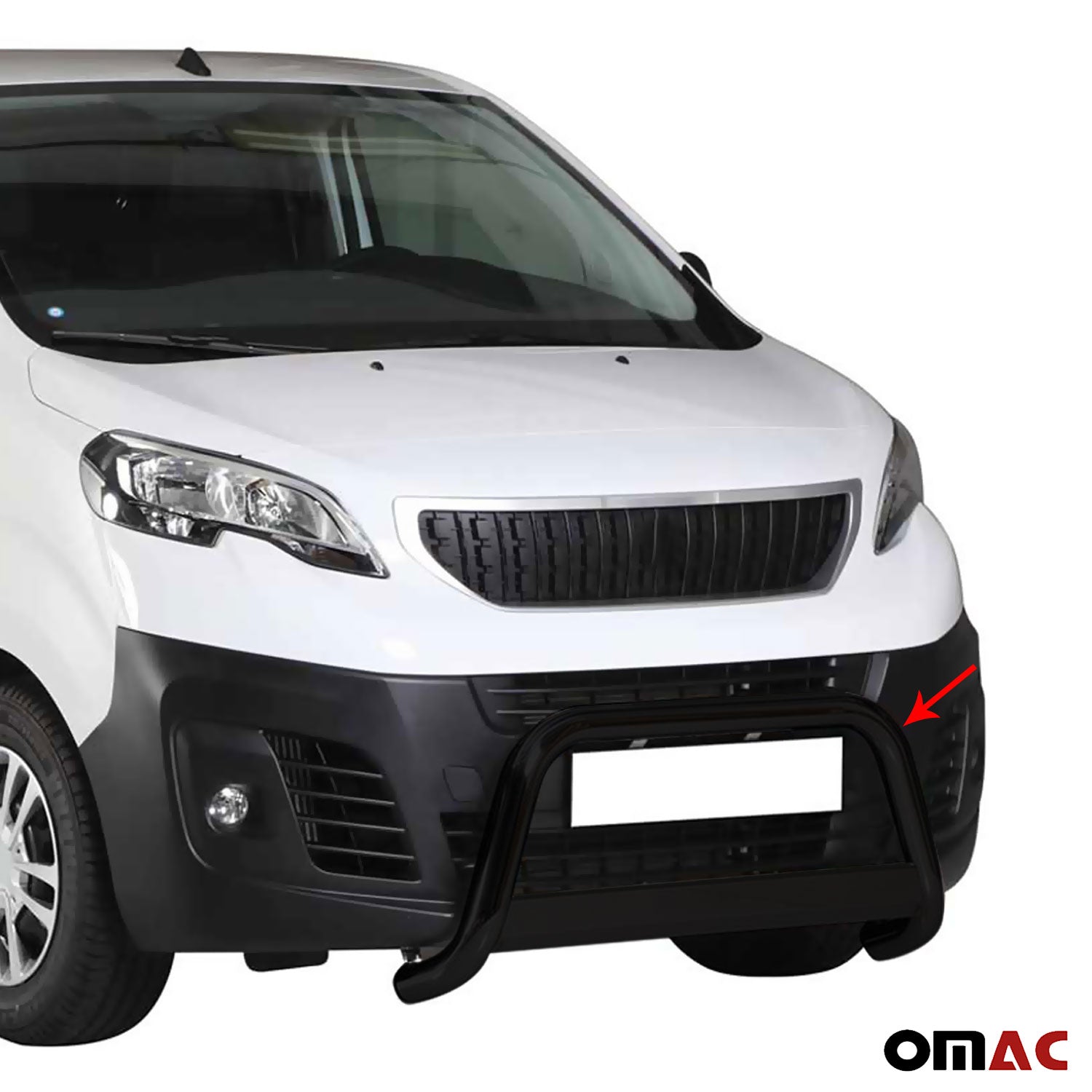 Pare-buffle Avant pour Peugeot Expert 2016-2026 63 mm en Acier Noir