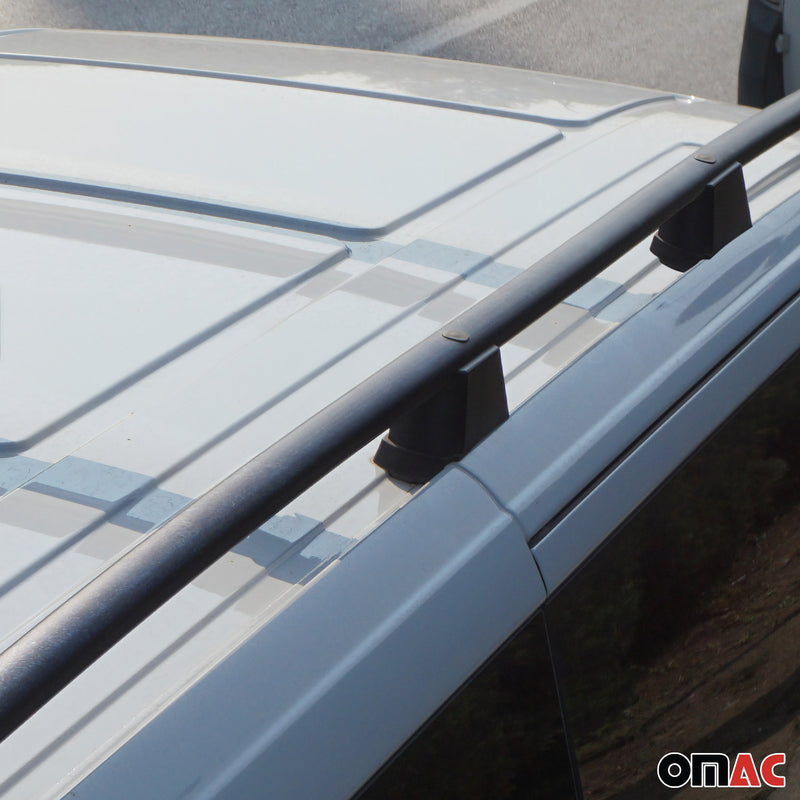 Barres de toit longitudinales pour VW Caddy 2003-2015 Long Aluminium Noir