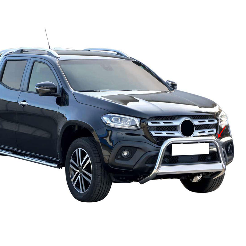 Pare-buffle Avant pour Mercedes Classe X 2017-2020 63 mm en Acier Gris