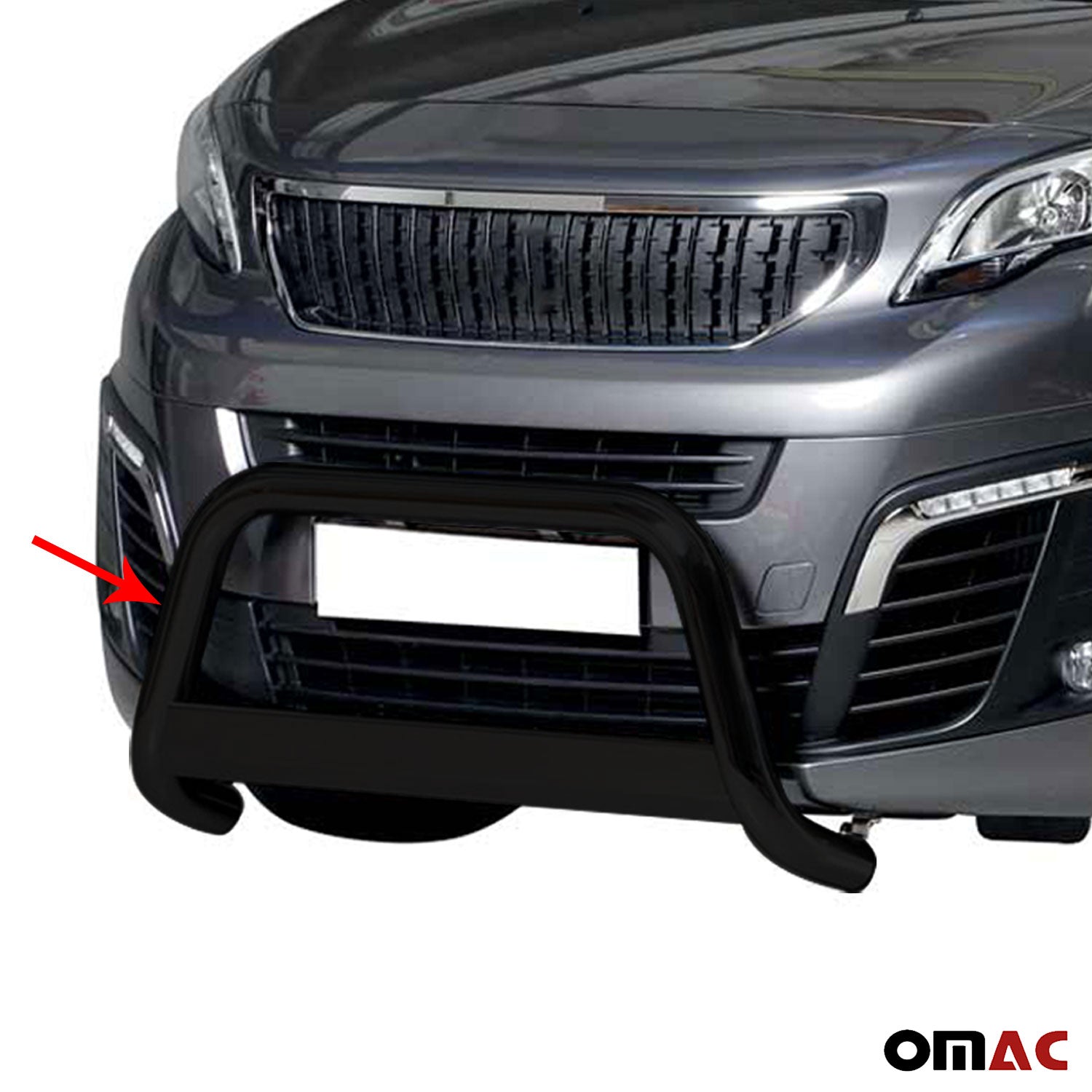 Pare-buffle Avant pour Peugeot Expert Traveller 2016-2026 63 mm en Acier Noir
