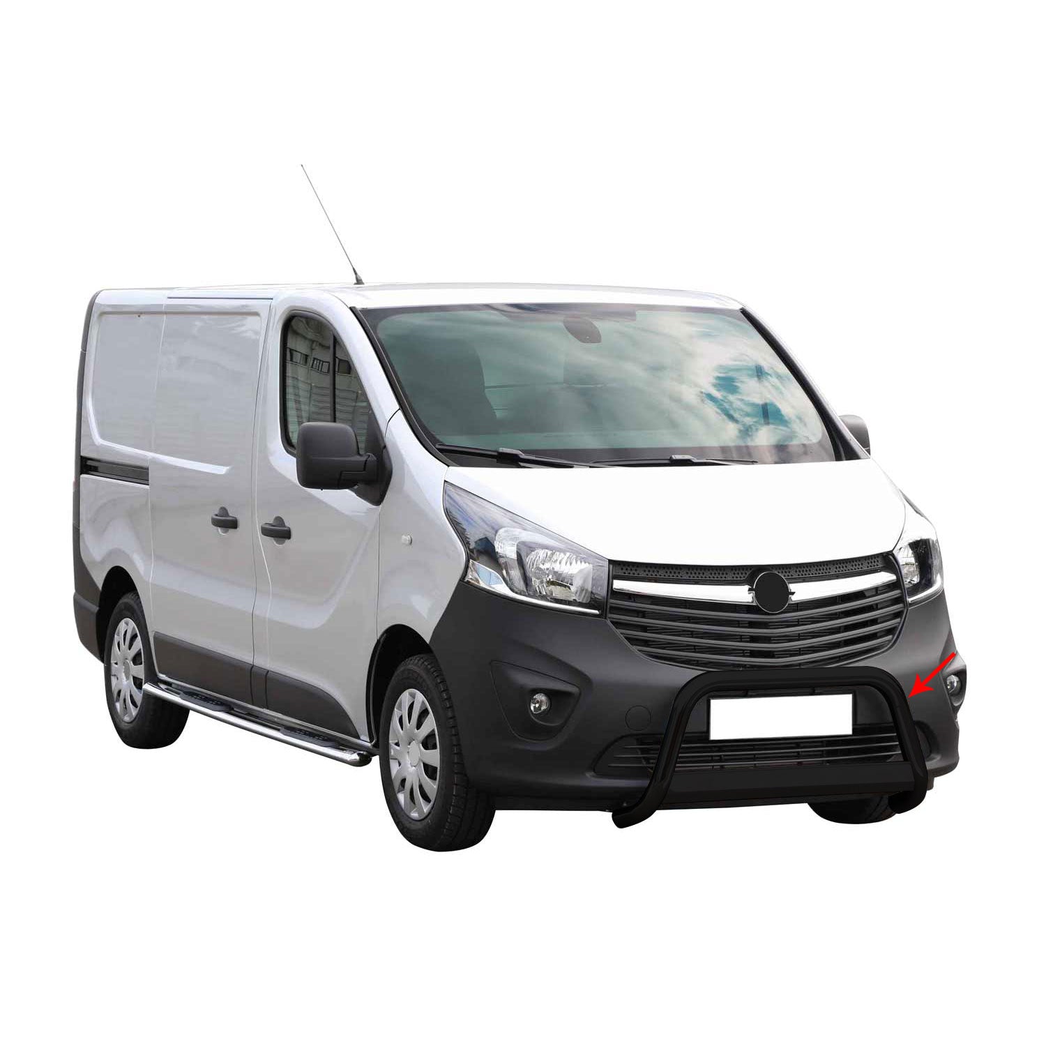 Pare-buffle Avant pour Opel Vivaro B 2014-2019 63 mm en Acier Noir
