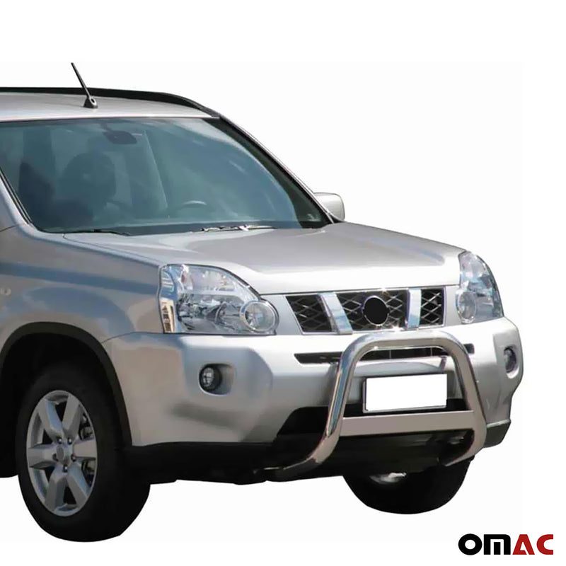 Pare-buffle Avant pour Nissan X-Trail 2007-2010 63 mm en Acier Gris