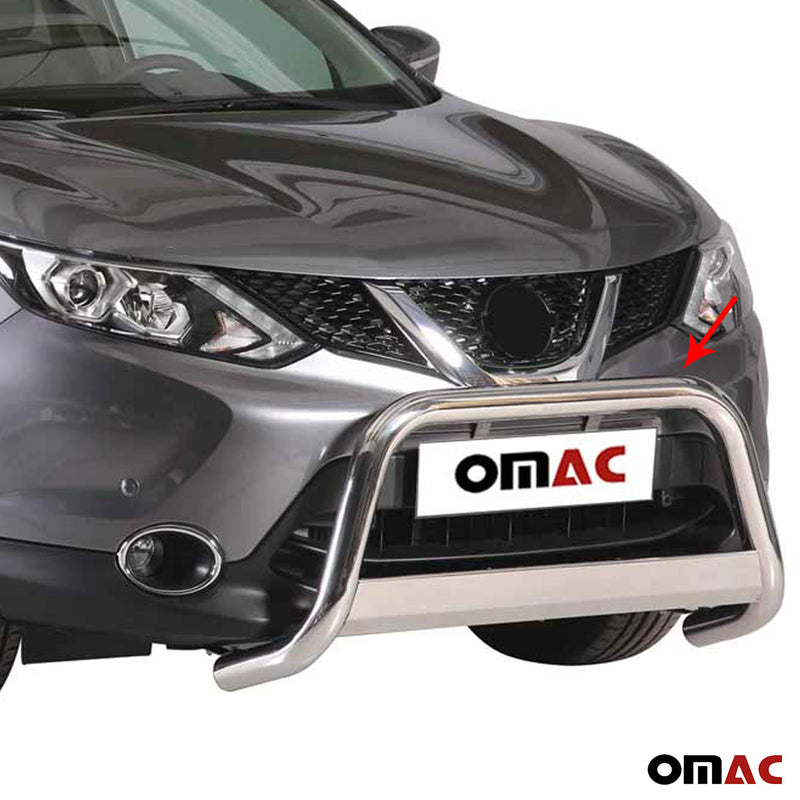 Pare-buffle Avant pour Nissan Qashqai 2017-2021 63 mm en Acier Gris