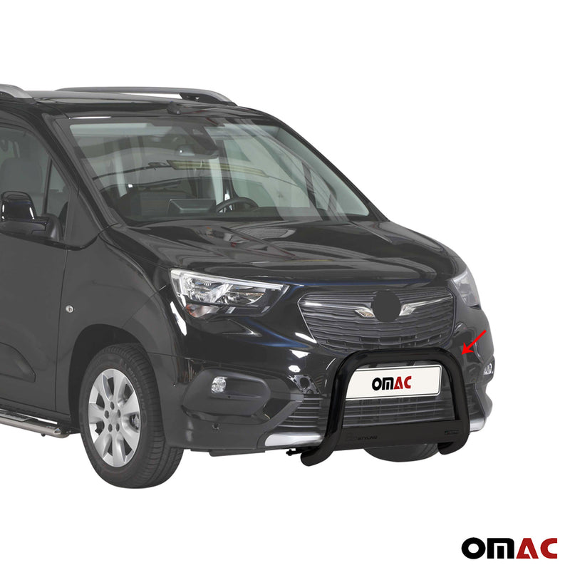 Pare-buffle Avant pour Opel Combo 2018-2024 63 mm en Acier Noir