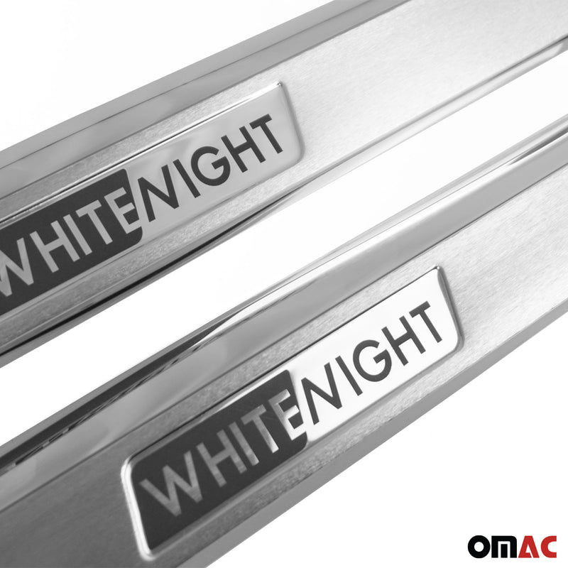 Seuils de porte pour VW Tiguan 2007-2016 White Night en acier inox Chromé